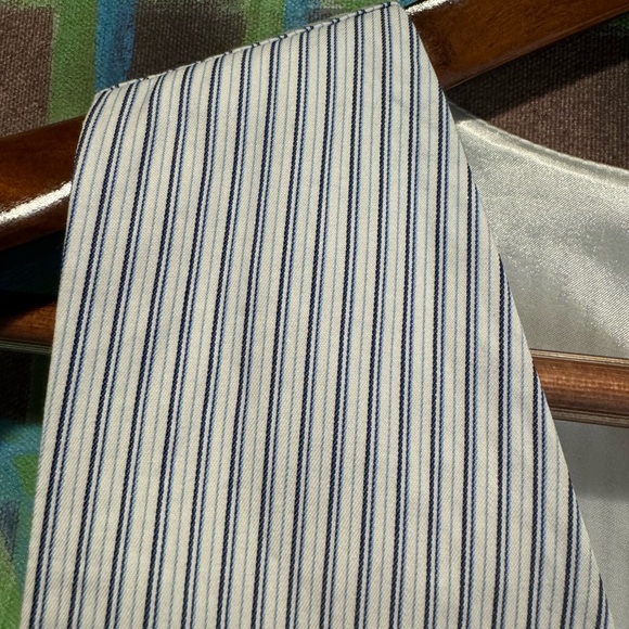 Vertigo collection pin striped sleeveless ruffle bottom dress w exposed zipper S - Picture 4 of 9